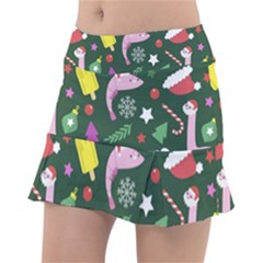 Colorful Funny Christmas Pattern Classic Tennis Skirt