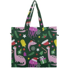 Colorful Funny Christmas Pattern Canvas Travel Bag