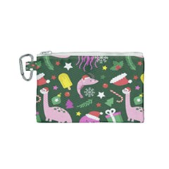 Colorful Funny Christmas Pattern Canvas Cosmetic Bag (Small)