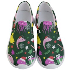 Colorful Funny Christmas Pattern Men s Lightweight Slip Ons