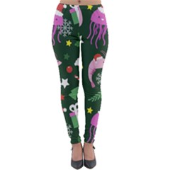 Colorful Funny Christmas Pattern Lightweight Velour Leggings