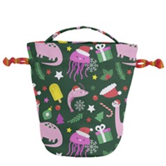 Colorful Funny Christmas Pattern Drawstring Bucket Bag