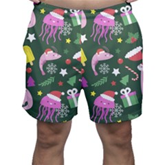 Colorful Funny Christmas Pattern Men s Shorts