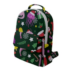 Colorful Funny Christmas Pattern Flap Pocket Backpack (Large)