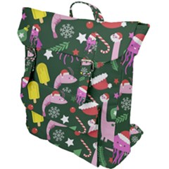 Colorful Funny Christmas Pattern Buckle Up Backpack