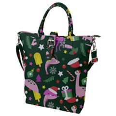 Colorful Funny Christmas Pattern Buckle Top Tote Bag