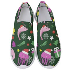 Colorful Funny Christmas Pattern Men s Slip On Sneakers