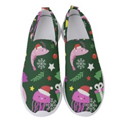 Colorful Funny Christmas Pattern Women s Slip On Sneakers