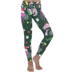 Colorful Funny Christmas Pattern Kids  Lightweight Velour Classic Yoga Leggings by Semog4
