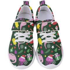 Colorful Funny Christmas Pattern Women s Velcro Strap Shoes