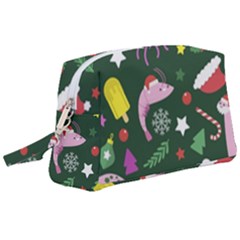 Colorful Funny Christmas Pattern Wristlet Pouch Bag (Large)