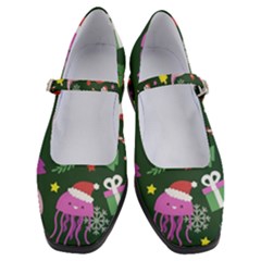 Colorful Funny Christmas Pattern Women s Mary Jane Shoes