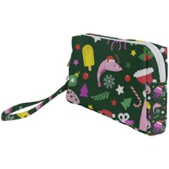 Colorful Funny Christmas Pattern Wristlet Pouch Bag (Small)