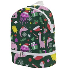 Colorful Funny Christmas Pattern Zip Bottom Backpack