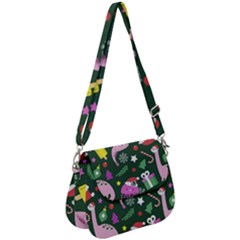 Colorful Funny Christmas Pattern Saddle Handbag