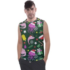 Colorful Funny Christmas Pattern Men s Regular Tank Top