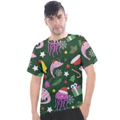 Colorful Funny Christmas Pattern Men s Sport Top