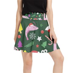 Colorful Funny Christmas Pattern Waistband Skirt