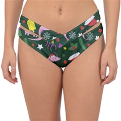 Colorful Funny Christmas Pattern Double Strap Halter Bikini Bottoms