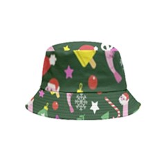 Colorful Funny Christmas Pattern Inside Out Bucket Hat (Kids)