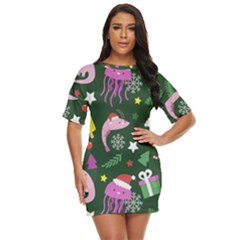 Colorful Funny Christmas Pattern Just Threw It On Dress