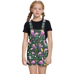 Colorful Funny Christmas Pattern Kids  Short Overalls