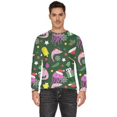 Colorful Funny Christmas Pattern Men s Fleece Sweatshirt
