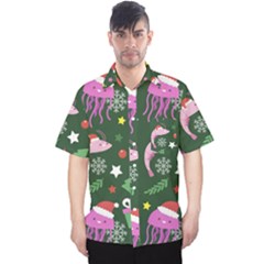 Colorful Funny Christmas Pattern Men s Hawaii Shirt