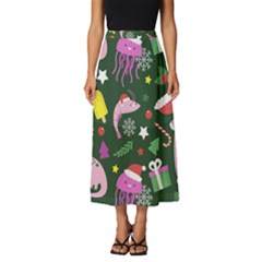 Colorful Funny Christmas Pattern Classic Midi Chiffon Skirt