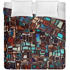 Stained Glass Mosaic Abstract Duvet Cover Double Side (king Size) by Semog4