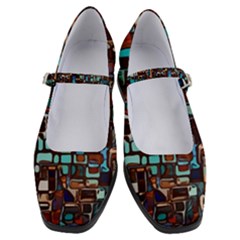 Stained Glass Mosaic Abstract Women s Mary Jane Shoes by Semog4