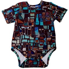 Stained Glass Mosaic Abstract Baby Short Sleeve Bodysuit by Semog4
