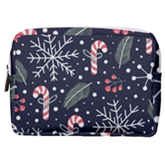 Holiday Seamless Pattern With Christmas Candies Snoflakes Fir Branches Berries Make Up Pouch (medium) by Semog4