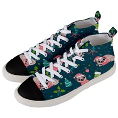 Pattern Christmas Funny Men s Mid-top Canvas Sneakers by Semog4