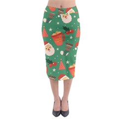 Colorful Funny Christmas Pattern Midi Pencil Skirt