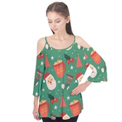 Colorful Funny Christmas Pattern Flutter Tees