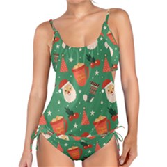 Colorful Funny Christmas Pattern Tankini Set