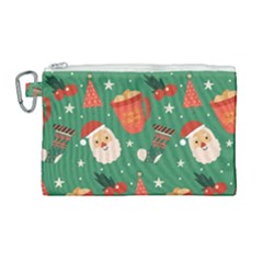 Colorful Funny Christmas Pattern Canvas Cosmetic Bag (Large)