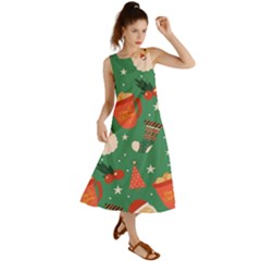 Colorful Funny Christmas Pattern Summer Maxi Dress