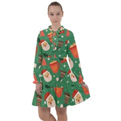 Colorful Funny Christmas Pattern All Frills Chiffon Dress