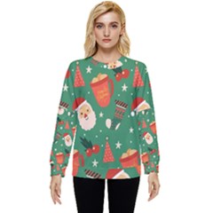 Colorful Funny Christmas Pattern Hidden Pocket Sweatshirt