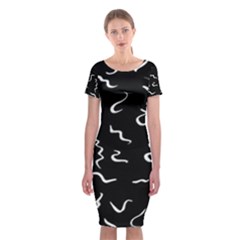 Scribbles Lines Drawing Picture Classic Short Sleeve Midi Dress by Semog4