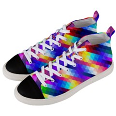 Abstract Background Colorful Pattern Men s Mid-top Canvas Sneakers by Semog4