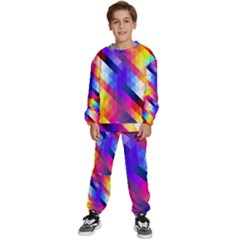 Abstract Background Colorful Pattern Kids  Sweatshirt Set