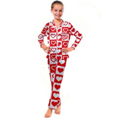 Background Card Checker Chequered Kid s Satin Long Sleeve Pajamas Set by Semog4