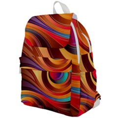 Abstract Colorful Background Wavy Top Flap Backpack by Semog4