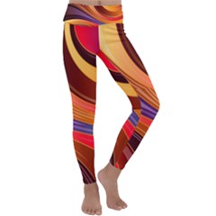 Abstract Colorful Background Wavy Kids  Lightweight Velour Classic Yoga Leggings by Semog4