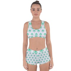 Plant Pattern Green Leaf Flora Racerback Boyleg Bikini Set by Semog4