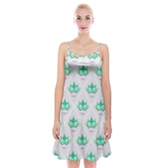 Plant Pattern Green Leaf Flora Spaghetti Strap Velvet Dress by Semog4