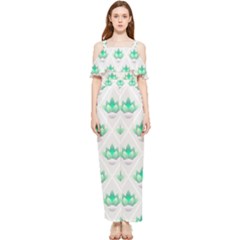 Plant Pattern Green Leaf Flora Draped Sleeveless Chiffon Jumpsuit by Semog4